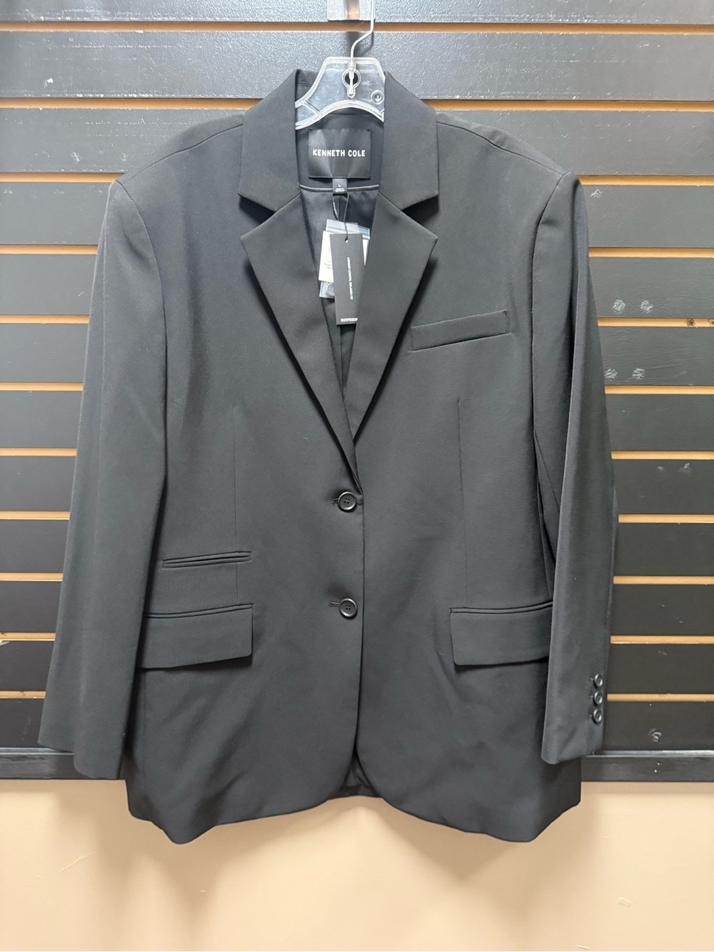 Kenneth Cole Boyfriend Blazer NWT Black Relaxed Fit L